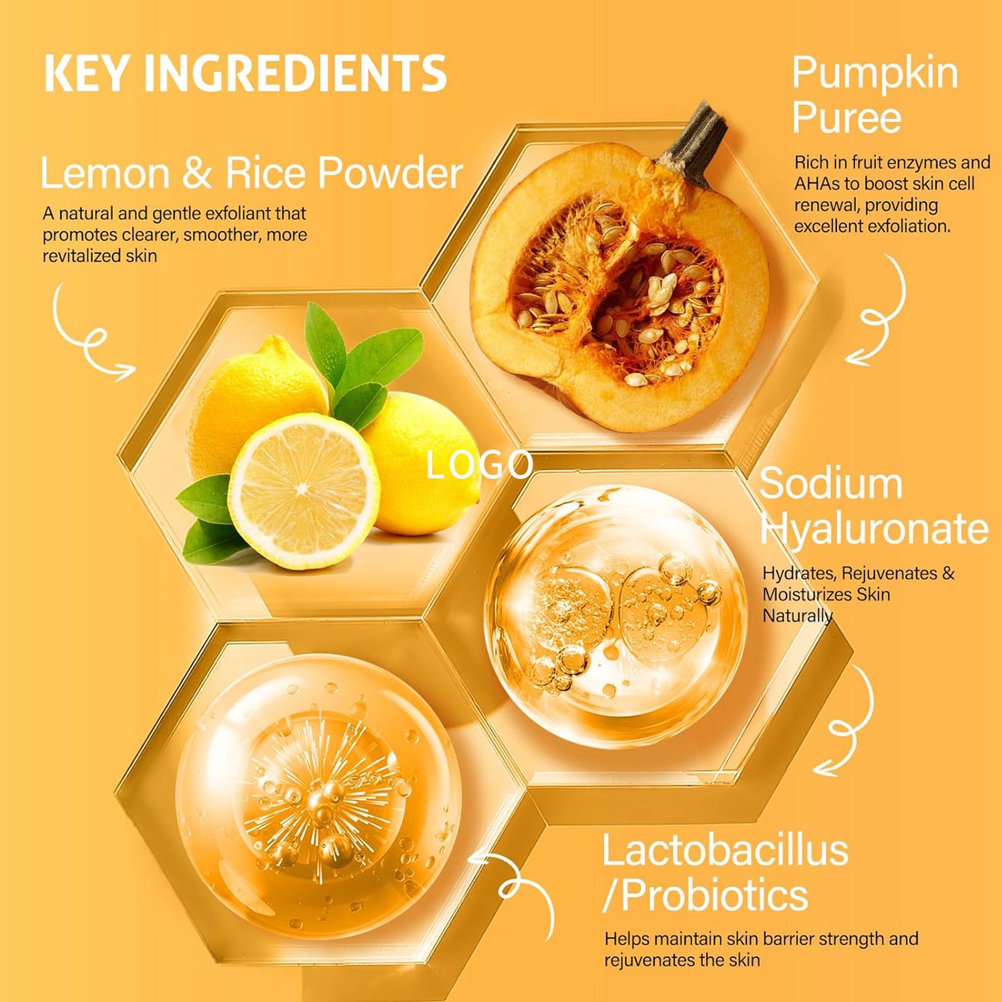 Mặt nạ tẩy tế bào chết enzyme bí ngô thương hiệu chế biến tùy chỉnh