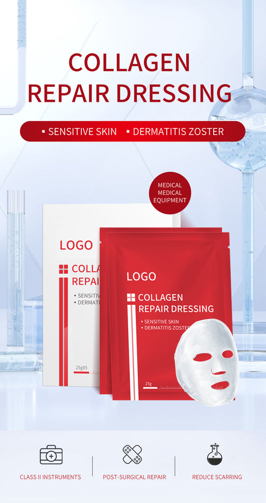 Mặt nạ Collagen tái tổ hợp loại III của con người Dưỡng ẩm Mặt nạ sửa chữa Polypeptide cơ bắp nhạy cảm OEM Xử lý OEM